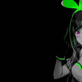 Anime girl green wallpaper