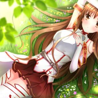 Anime girl green wallpaper