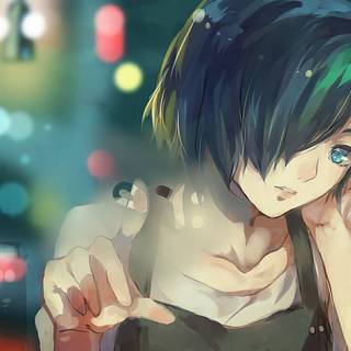 Anime girl green wallpaper