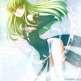Anime girl green wallpaper