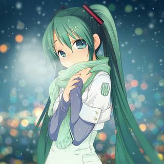 Anime girl green wallpaper