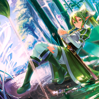Anime girl green wallpaper