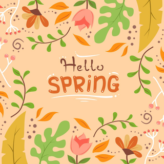 Orange hello spring wallpaper