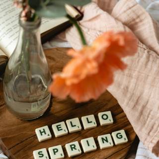 Orange hello spring wallpaper