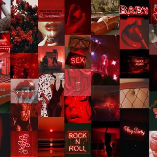 Red summer collage wallpaper