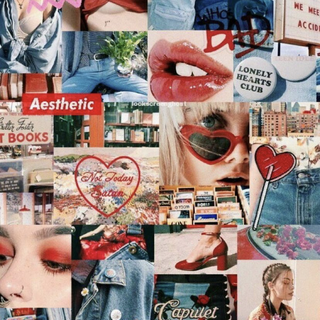 Red summer collage wallpaper