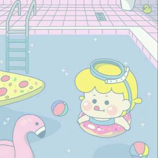 Summer aesthetic cartoon wallpaper