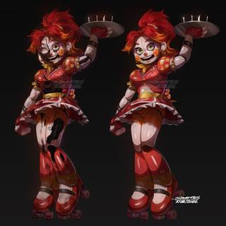 Circus Baby and Glamrock Freddy wallpaper