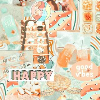 Preppy summer art wallpaper