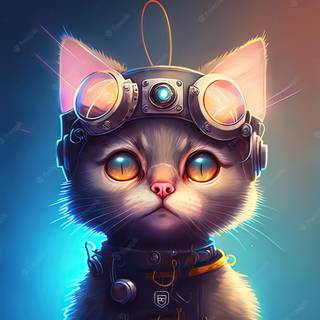 Cyber cat wallpaper