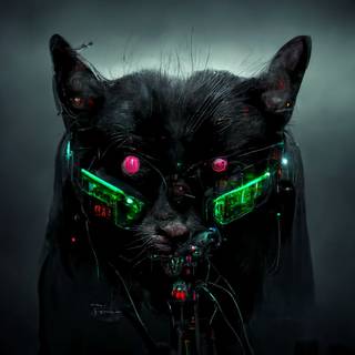 Cyber cat wallpaper