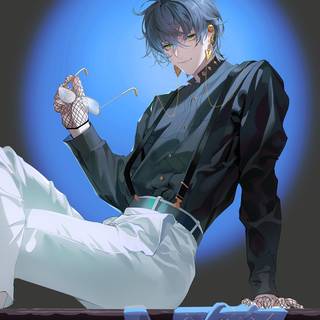 Blue hair anime boy wallpaper