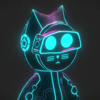 Cyber cat wallpaper