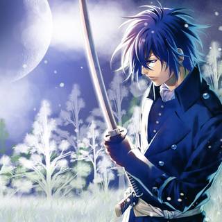 Blue hair anime boy wallpaper