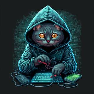 Cyber cat wallpaper