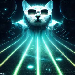 Cyber cat wallpaper