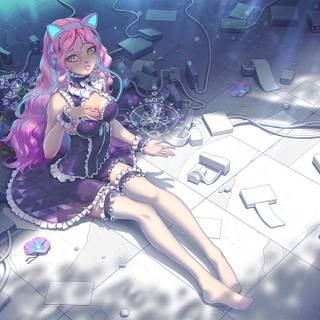 Anime girls cyber HD wallpaper