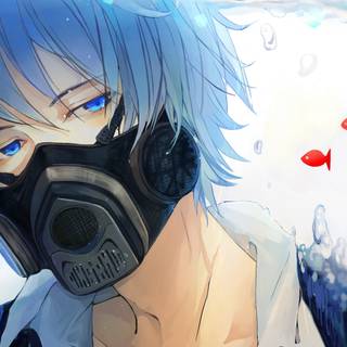 Blue hair anime boy wallpaper