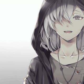 Anime boy with white hair wallpaper