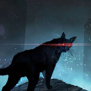 Cyber cat wallpaper