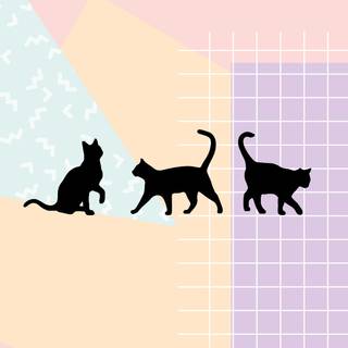 Kawaii cat aesthetic desktop wallpaper