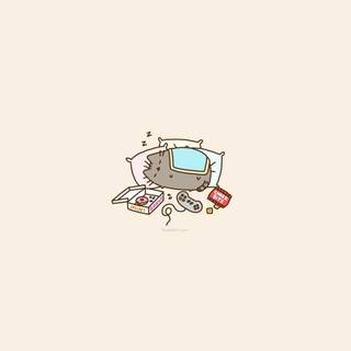 Kawaii cat aesthetic desktop wallpaper