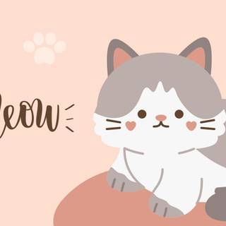 Kawaii cat aesthetic desktop wallpaper