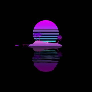 1920x1080 tropical neon retro wallpaper