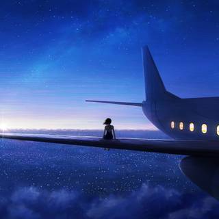 Airplane night wallpaper