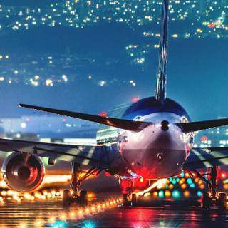Airplane night wallpaper