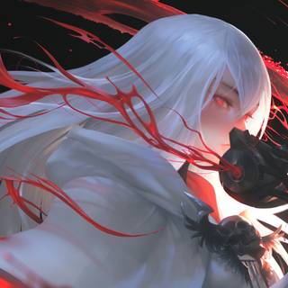 Red girl anime wallpaper