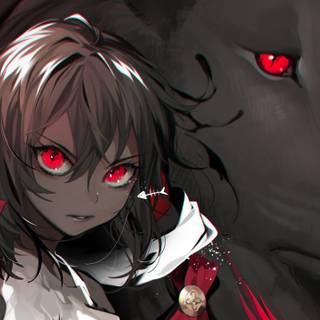 Red girl anime wallpaper