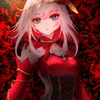 Red girl anime wallpaper