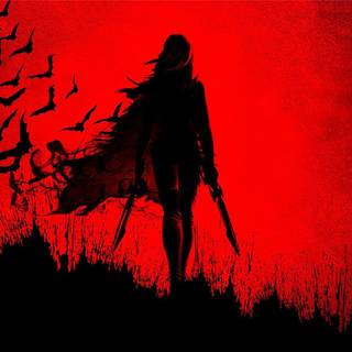 Red girl anime wallpaper