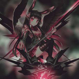 Red girl anime wallpaper