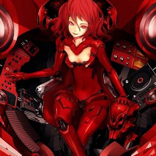 Red girl anime wallpaper