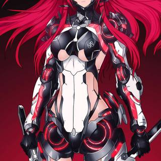 Red girl anime wallpaper