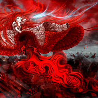 Red girl anime wallpaper