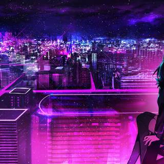 Neon PC anime wallpaper