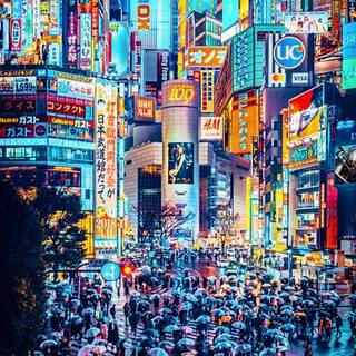 Cyberpunk cityscape wallpaper