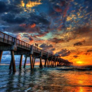 Beach pier wallpaper