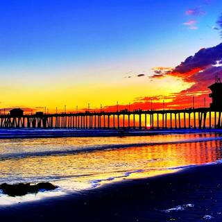 Beach pier wallpaper