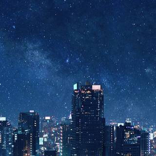 Anime city PC wallpaper