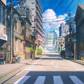 Anime city PC wallpaper