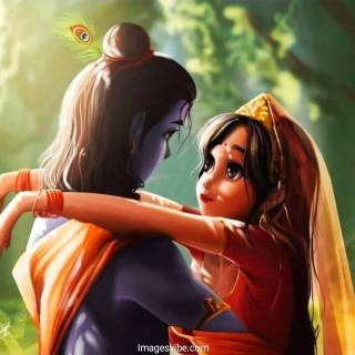 Radha Krishna cute wallpaper