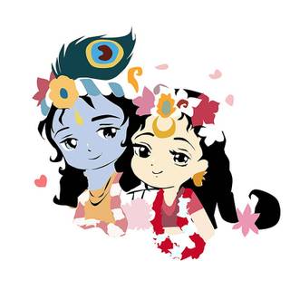 Radha Krishna cute wallpaper