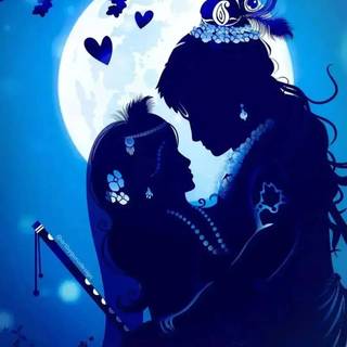 Radha Krishna cute wallpaper