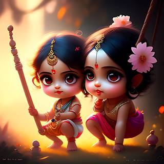 Radha Krishna cute wallpaper