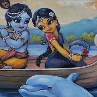 Radha Krishna cute wallpaper