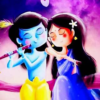 Radha Krishna cute wallpaper